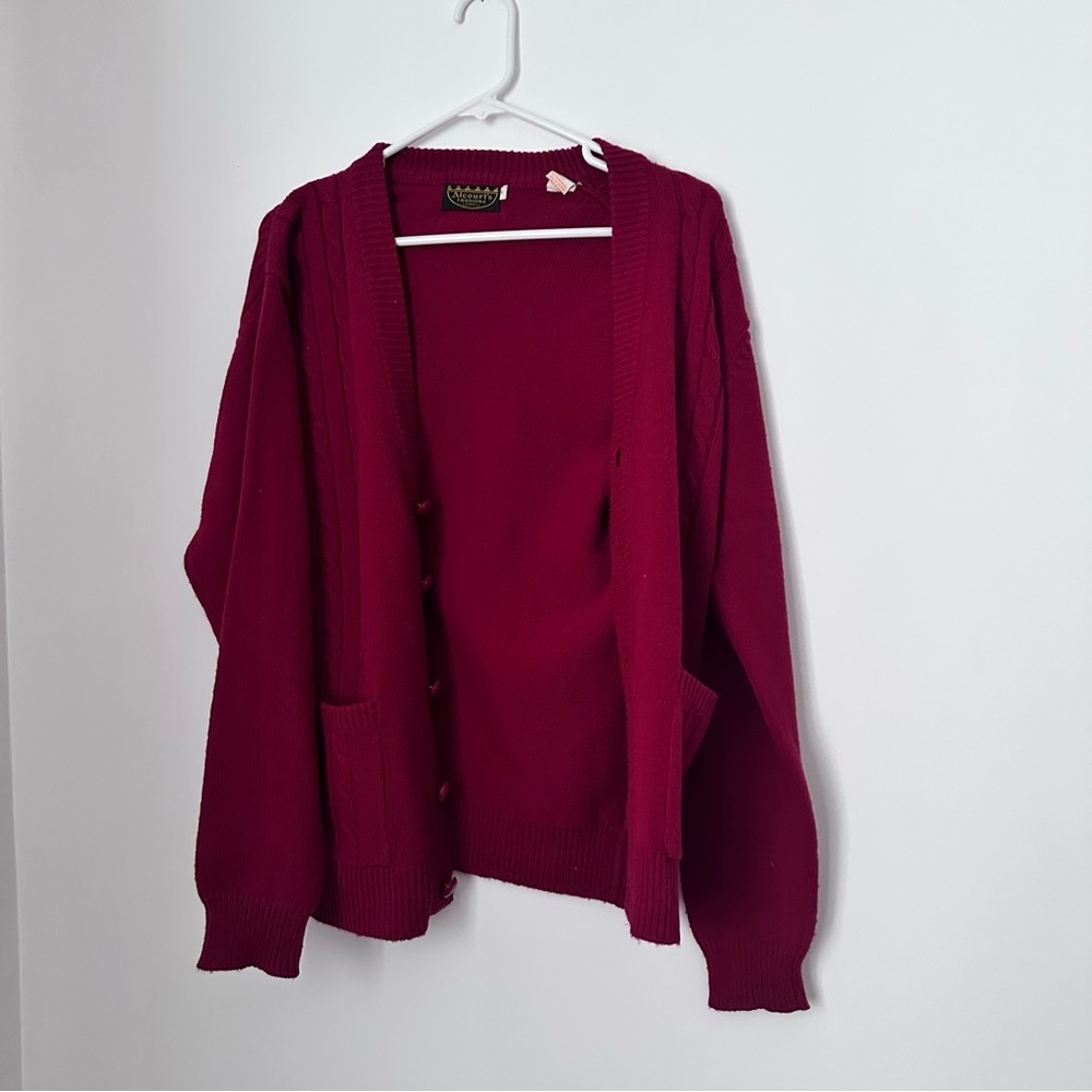 Vintage Alcourts Fashion Lowell Red Cardigan